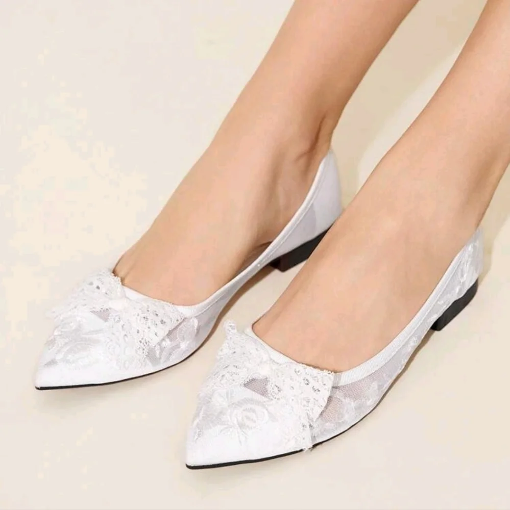 Elegant Bow-Knot Pointed Toe Cloud-Soft Flat Shoes,Sweet & Charm - Picture 4 of 5